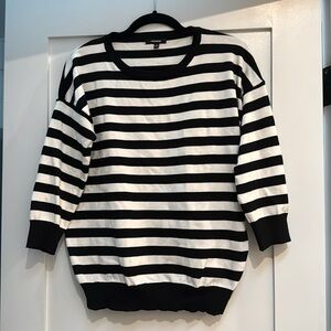 Crisp classic black and white striped sweater